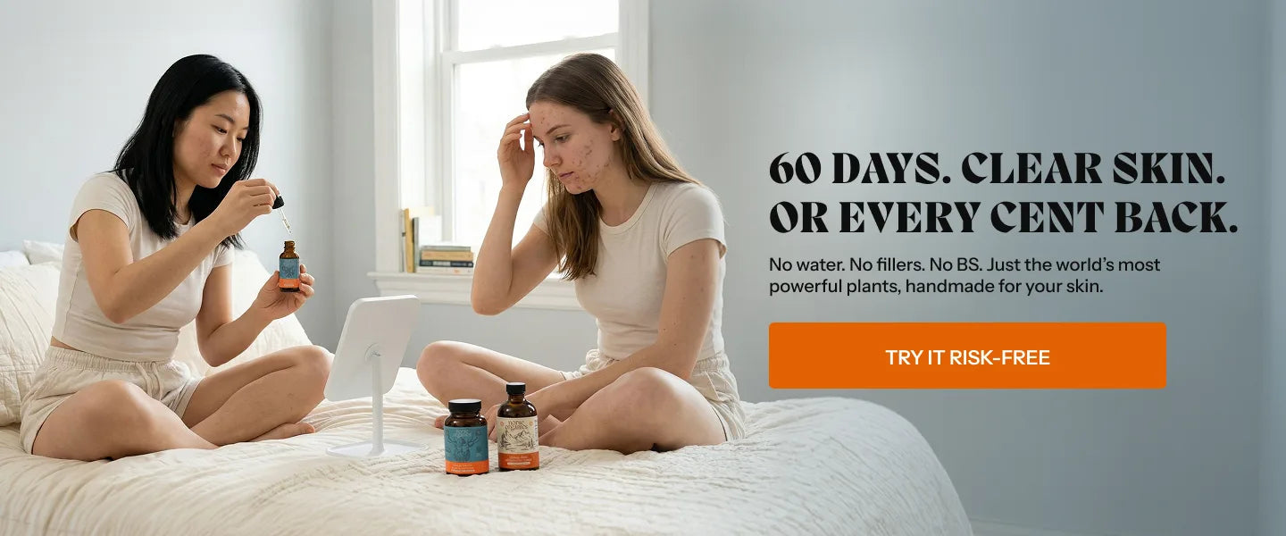 banner with the 60-day clear-skin money-back guarantee